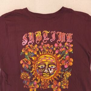 Sublime Casual Graphic Crew Neck Short Sleeve T Shirt Womens Size XL Maroon
